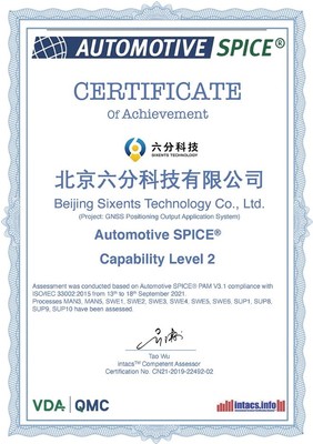 六分科技通过Automotive SPICE L2级认证